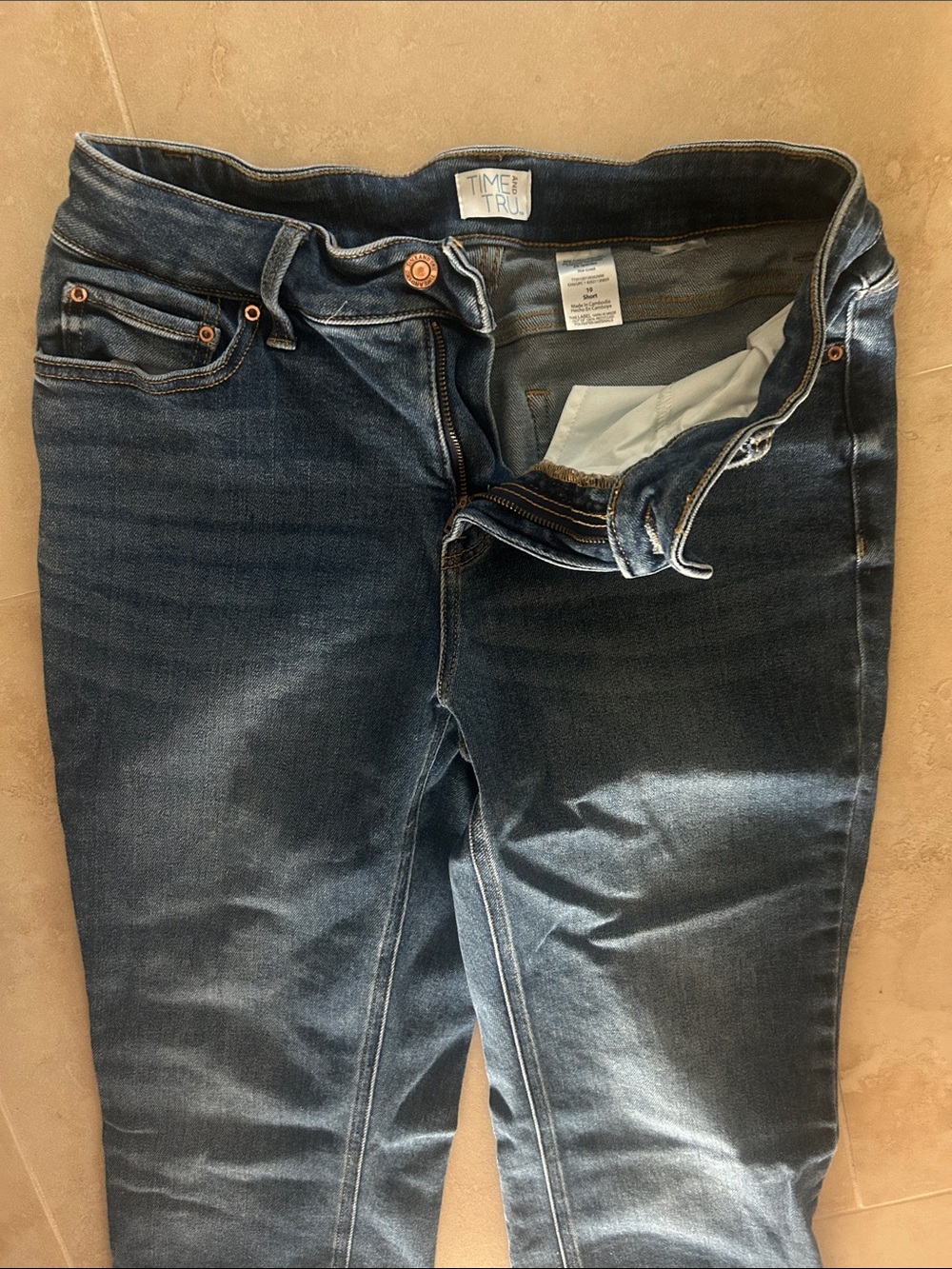 Time and Tru Women's Skinny Jeans - Dark Blue Wash